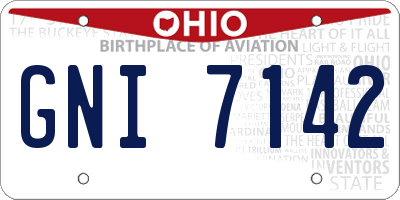 OH license plate GNI7142