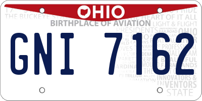 OH license plate GNI7162