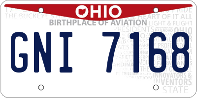 OH license plate GNI7168