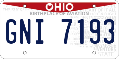 OH license plate GNI7193