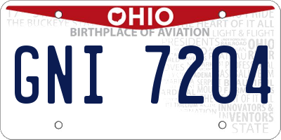 OH license plate GNI7204