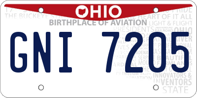 OH license plate GNI7205