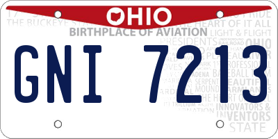 OH license plate GNI7213