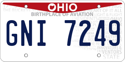 OH license plate GNI7249