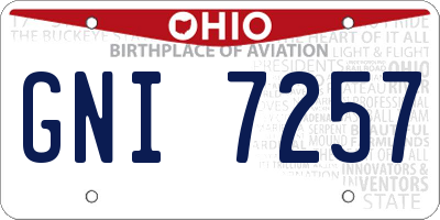 OH license plate GNI7257