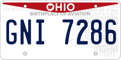 OH license plate GNI7286