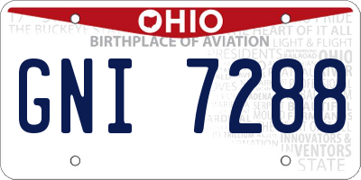 OH license plate GNI7288