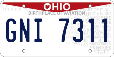 OH license plate GNI7311