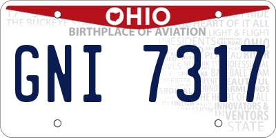 OH license plate GNI7317