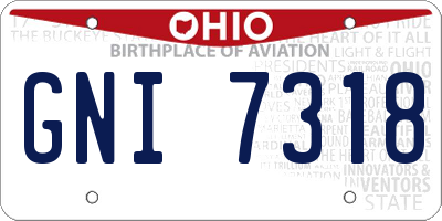 OH license plate GNI7318