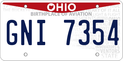 OH license plate GNI7354