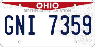 OH license plate GNI7359