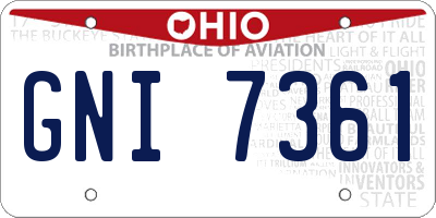 OH license plate GNI7361