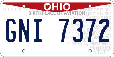 OH license plate GNI7372