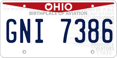 OH license plate GNI7386