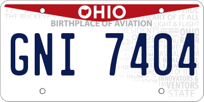 OH license plate GNI7404