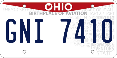 OH license plate GNI7410