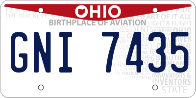 OH license plate GNI7435
