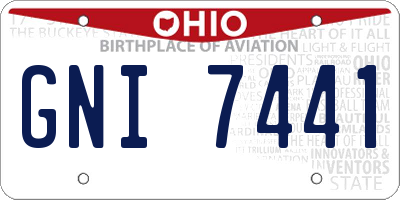 OH license plate GNI7441