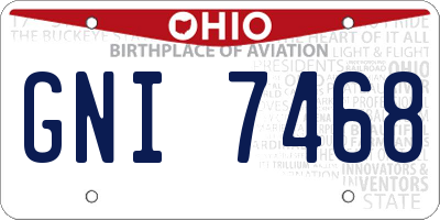 OH license plate GNI7468