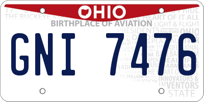OH license plate GNI7476