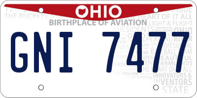 OH license plate GNI7477