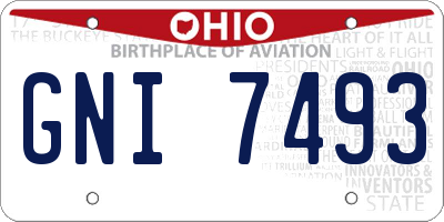 OH license plate GNI7493