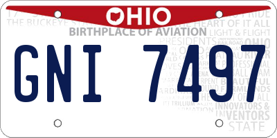 OH license plate GNI7497