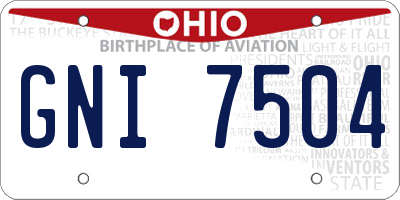 OH license plate GNI7504