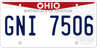 OH license plate GNI7506