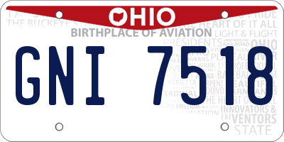 OH license plate GNI7518
