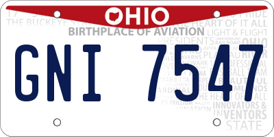 OH license plate GNI7547