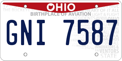 OH license plate GNI7587
