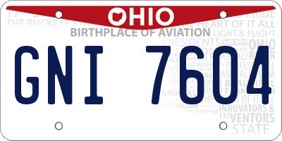 OH license plate GNI7604