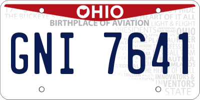 OH license plate GNI7641