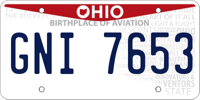 OH license plate GNI7653