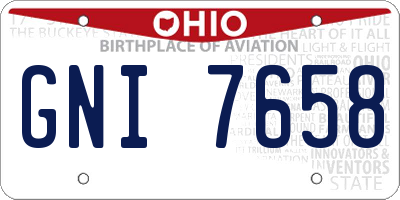 OH license plate GNI7658