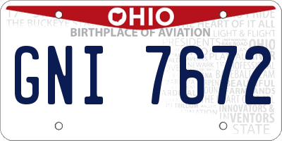 OH license plate GNI7672