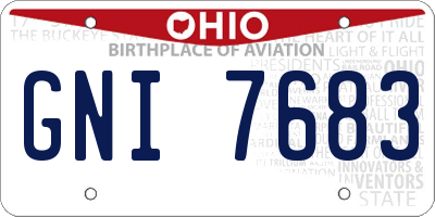 OH license plate GNI7683