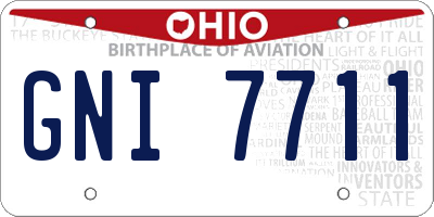 OH license plate GNI7711