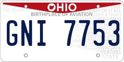 OH license plate GNI7753