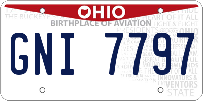 OH license plate GNI7797