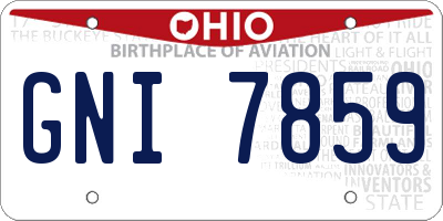 OH license plate GNI7859