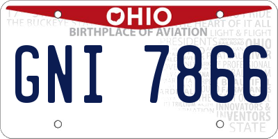 OH license plate GNI7866