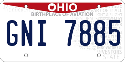 OH license plate GNI7885