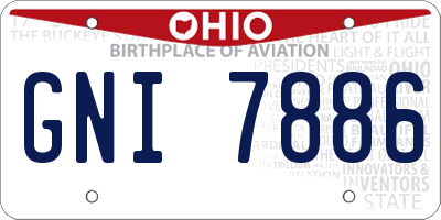 OH license plate GNI7886