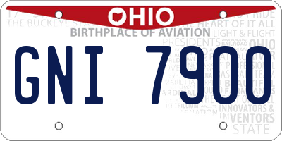 OH license plate GNI7900