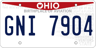 OH license plate GNI7904