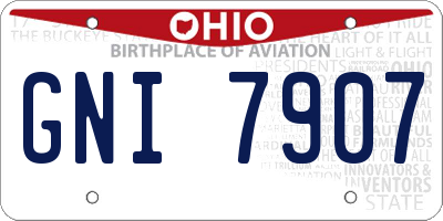 OH license plate GNI7907