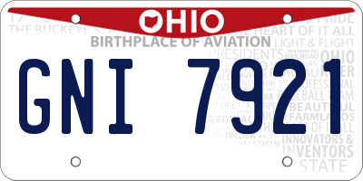 OH license plate GNI7921